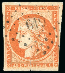 Stamp of France » Type Cérès de 1849-1850 1849, Lot de 2 exemplaires du N°5d 40 centimes orange